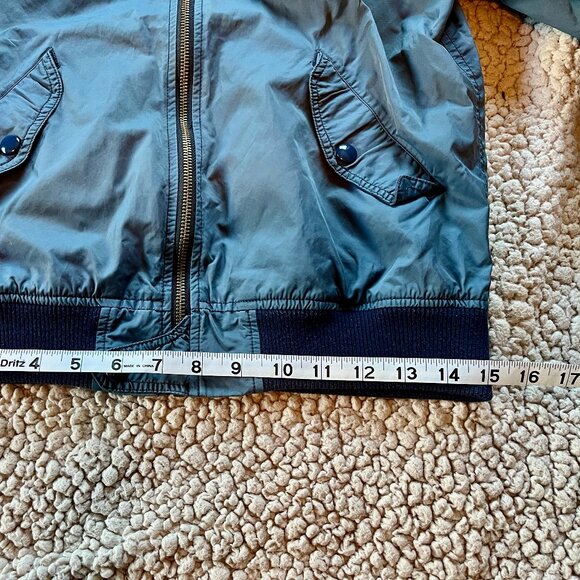 Wallace and Barnes Blue Nylon Aviator Bomber Jacket Size ~ XS - Picture 6 of 8
